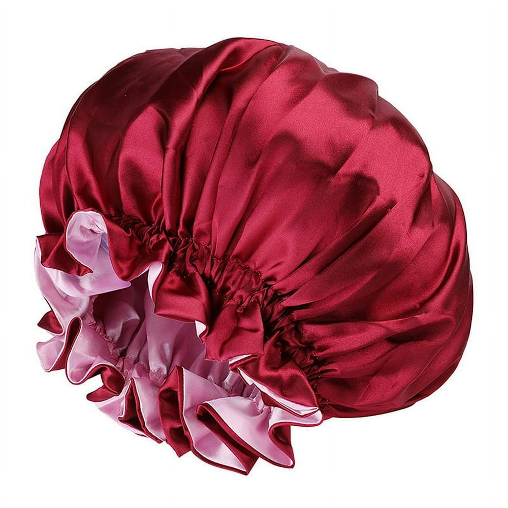 Bonnet de Nuit en Satin de Soie Réutilisable et Ajustable, Longue
