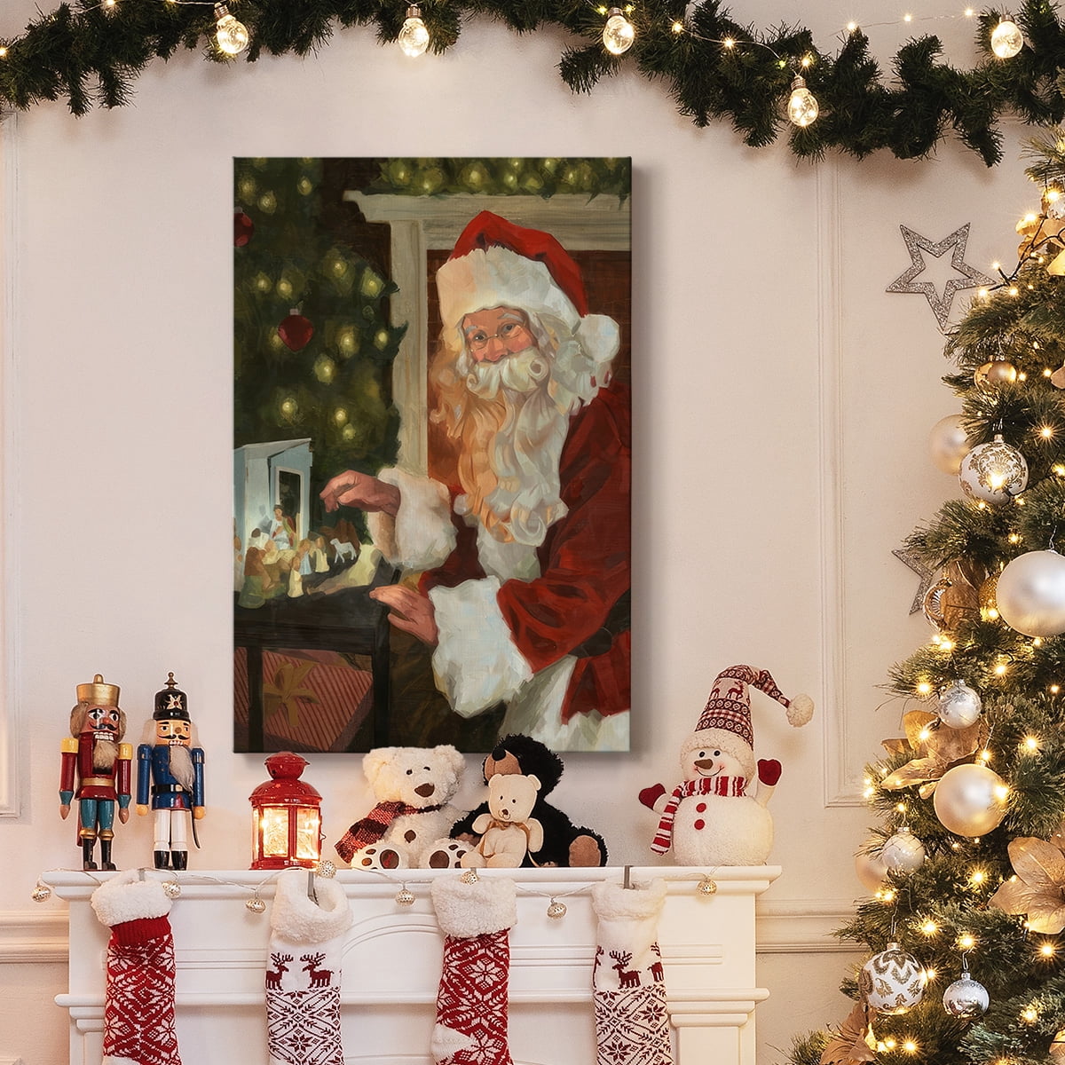 Saint Nick and the Nativity- Gallery Wrapped Canvas