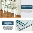 thumbnail image 5 of Rectangle Glass Console Table, 47.2" 2-Tier Modern Narrow Table with Storage Shelf for Hallway, Entryway, Living Room, 5 of 7