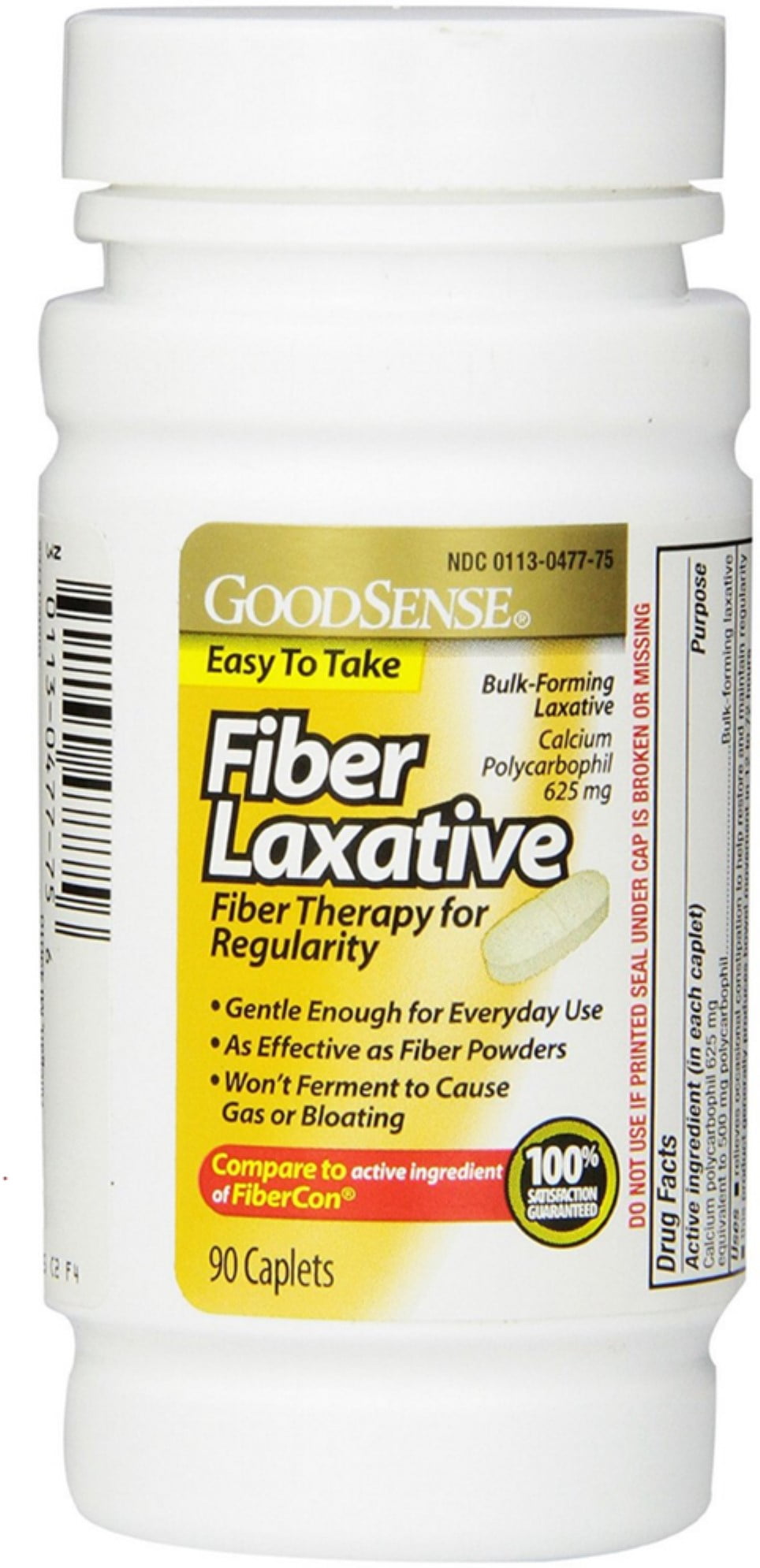 Fiber Laxative Caplets 90 Each (Pack of 2)