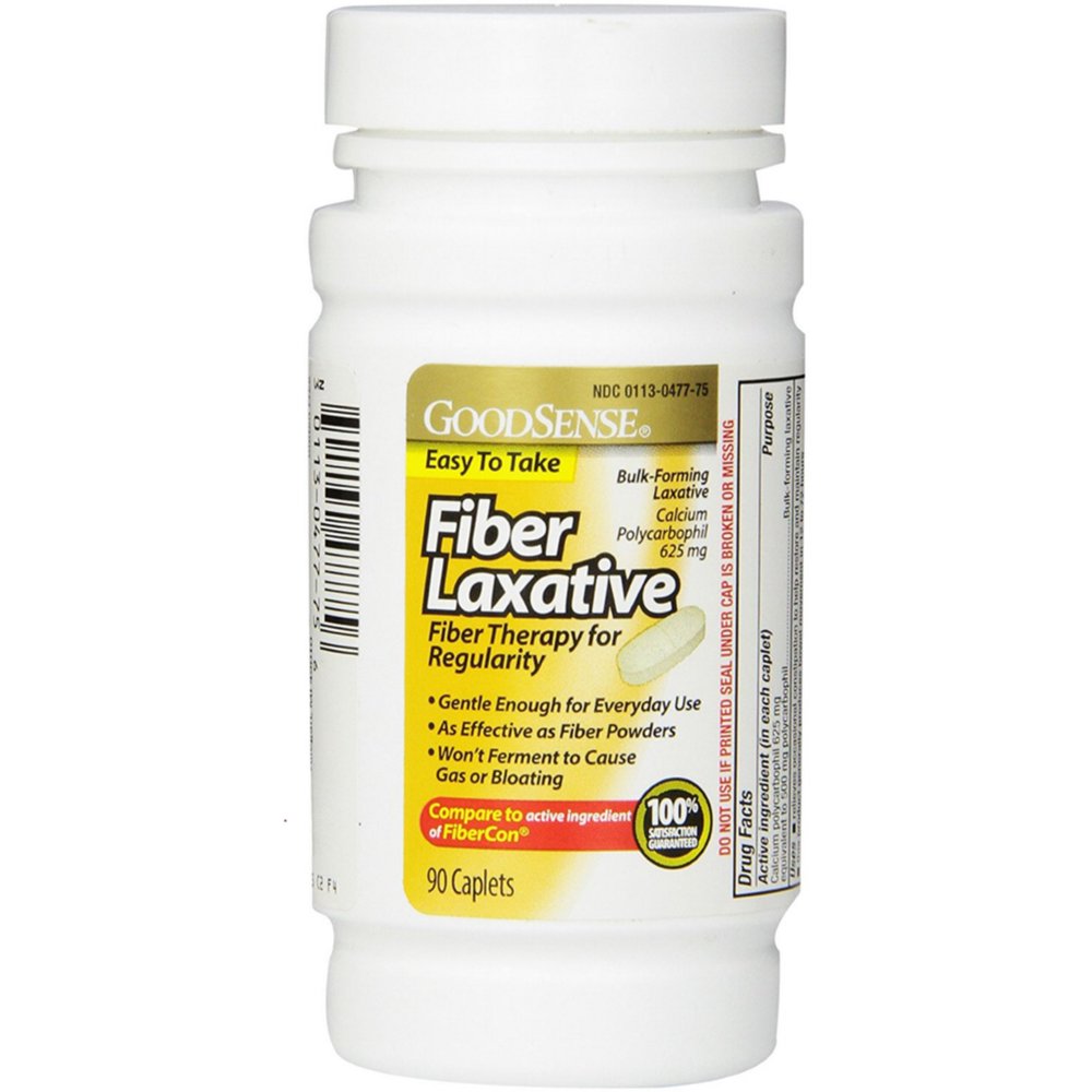 Fiber Laxative Caplets 90 Each (Pack of 2)