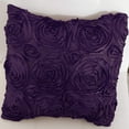 thumbnail image 3 of Satin Rosette Decorative Throw Pillow/Sham Cushion Cover Eggplant, 3 of 3
