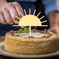 thumbnail image 4 of 1Box 8Pcs Sun Birthday Cake Toppers Acrylic Mirror Cake Insert Card Cake Decor Supplies Gold 128x120x1mm, 4 of 6