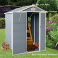 thumbnail image 4 of 4x6 FT Gray Resin Storage Shed with Floor Kit, All-Weather Outdoor Shed for Patio Furniture Storage, 4 of 9