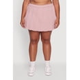 thumbnail image 4 of Womens Plus Size High Waisted Solid Mini Pleated Skirt, 4 of 5