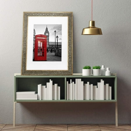 frame 11x14 tempered 8x10 tabletop ornate carved mat inch antique pattern glass gold