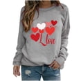 thumbnail image 1 of Amzcrzy Sweat-Shirt pour Femmes Col Rond Manches Longues Chemises de la Saint-Valentin Graphiques Amusants Légers Amples Chandail de Vacances, 1 of 3