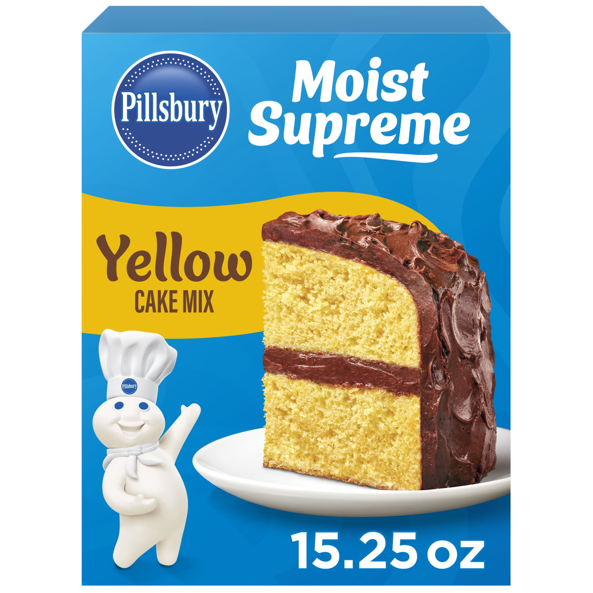 (6 pack) Pillsbury Moist Supreme Yellow Cake Mix, 15.25 oz Box