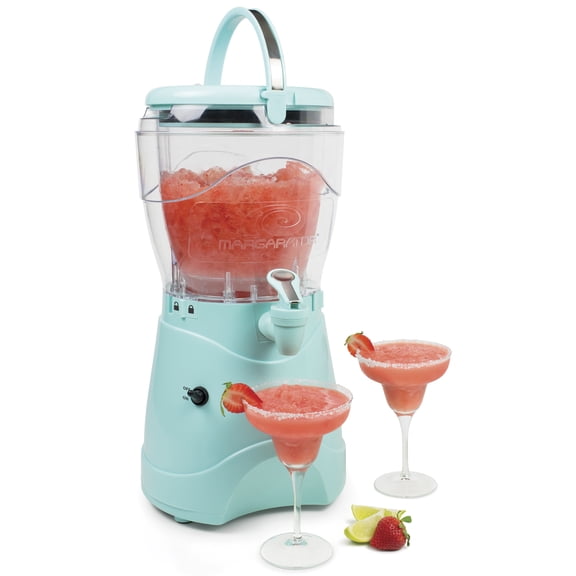 Nostalgia 128 oz Portable Margarita Maker and Slushie Machine with Easy-Flow Spout, Aqua