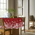 thumbnail image 3 of Christmas Tablecloth 60×60 Inch Round, Floral Leaf Washable Table Cover for Party Picnic Dinner Decor, 3 of 6
