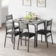 thumbnail image 2 of 5 - piece kitchen dining mesa set in gray para 4, rectangular wood top y 4 cushioned sillas, ideal para para small spaces y apartments, 2 of 8