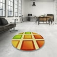 thumbnail image 4 of Ahgly Company Machine Washable Indoor Square Transitional Bold Yellow Area Rugs, 6' Square, 4 of 7