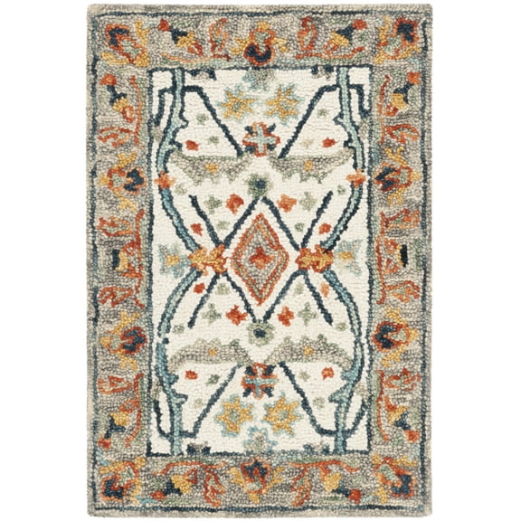 SAFAVIEH Aspen Emmalyn Southwestern Area Rug, Ivory/Blue, 2' x 3'