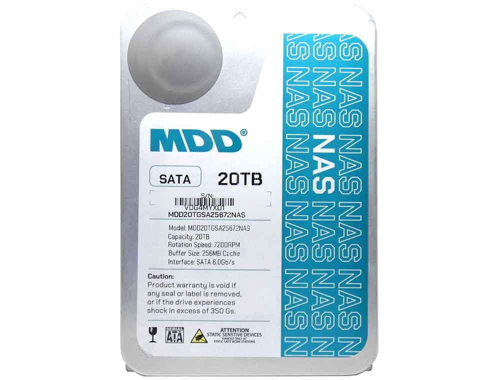 Restored MDD (MD20TS25672NAS) 20TB 7200 RPM 256MB Cache SATA 6.0Gb/s 3.5" Internal NAS Hard Drive (Refurbished)