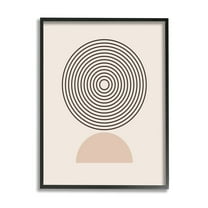 Stupell Industries Modern Circles on Beige Abstract Painting Black Framed Art Print Wall Art, 11 x 14