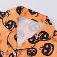thumbnail image 3 of Women's Halloween Pajamas Silk Satin Regular Fit Stretch Bat Print Summerween Pajamas Notch Collar Sleepwear Set for Women Teen Girls, 3 of 7