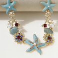 thumbnail image 3 of KCAHPAN Lovely Ocean Necklace Elegant Starfish Shell Pearls Bracelet Delicate Jewelry, 3 of 11