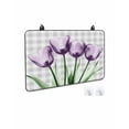 thumbnail image 2 of nqOlkjepod Large Induction Cooktop Protector Mat 24"x21", Purple Tulip Stove Top Covers for Electric Stove, Farmhouse Luxury Flowers Grey Checkered Stove Burner Cover Mats, Glass Top Stove Cover, 2 of 8