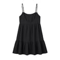 thumbnail image 6 of Tqcoqu Women's Adjustable Spaghetti Strap Backless Dresses,Tiered Ruffle Mini Dress with Pockets,Black Women's S-XXL, 6 of 7