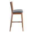thumbnail image 4 of Modern Contemporary Bar Side Stool Chair Barstool, Set of 2, Walnut Brown Grey Gray, Poly Linen Fabric Wood, 4 of 8