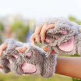 thumbnail image 4 of Women Gloves Cat'S Claw Gloves Plush Half-Finger Bear'S Paw Fingerless Gloves Cute Womens Thick Halter Gloves Cartoon Warm Gloves, 4 of 6