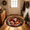 thumbnail image 5 of Sahpxhe Christmas Round Area Rug, 3D Optical Illusion Santa Chimney Pattern Door Mat for Home Porch Indoor Holiday Decor, 5 of 6