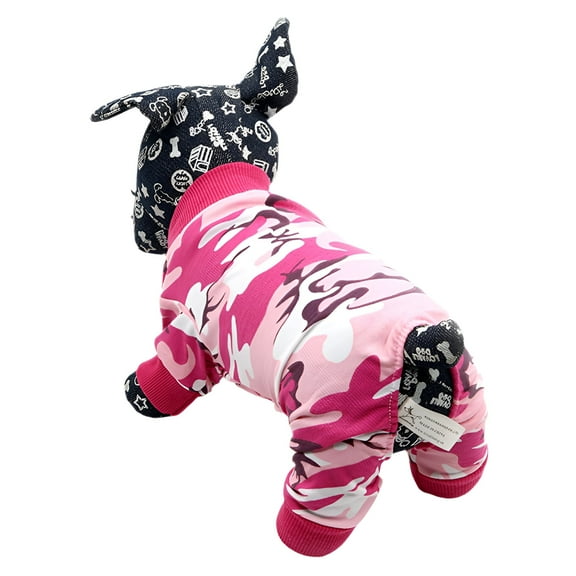 TELOLY 1Pcs Dog Pajamas,Polyester Dog Coats for Small Dogs,Dog Jacket,Pink,L