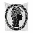 thumbnail image 1 of Retro Soft Flannel Fleece Throw Blanket, Classic Stencil Antique Period Roman Folk Woman Muse Hellenic Image, Cozy Plush for Indoor and Outdoor Use, 50" x 60", Black White, by Ambesonne, 1 of 6