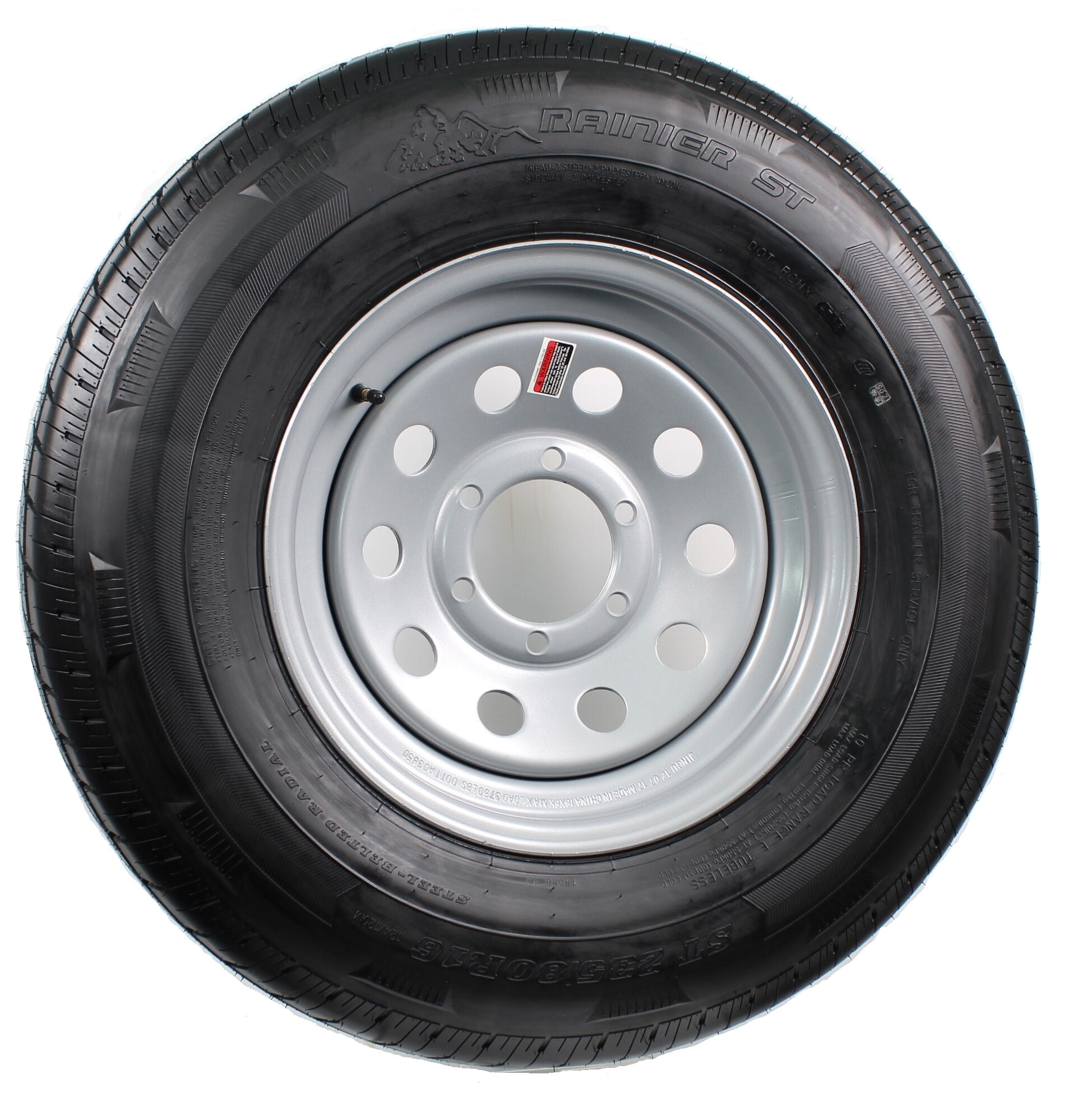 Set of 2 117M 10-Ply Load Range E 6 Lug 5.5 Center 1AutoDepot ST225/75R15 Radial Trailer Tire With 15x6 inch Wheel 