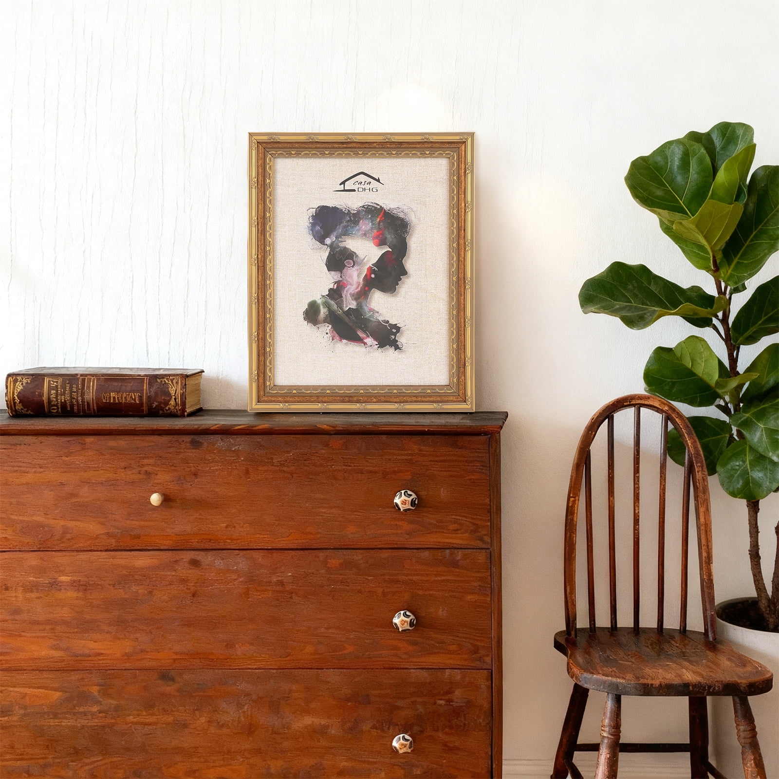 CasaDHG 11x14 Vintage Picture Frame with Glass, Antique Picture Frames, Retro Design 11 x 14 Vintage Frames for Home and Office, Home & Wedding Decor, Gold