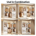thumbnail image 4 of Homieasy 58"-152" Freestanding Closet System, Wardrobe Organizer with Drawers & Shelves, Corner Storage Unit for Bedroom/Living Room, DIY Customizable, 2-Pack in White, 4 of 5