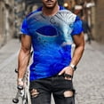thumbnail image 4 of Charella Carnival T-shirts for Men Mardi Gras Decorations Short Sleeve Crewneck Tops 2025 Men Clothing Casual Fashion,Blue,XL, 4 of 5