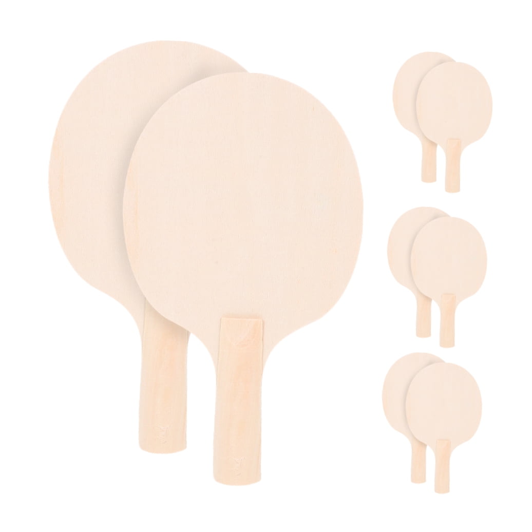 FUTUREORYY 4 Pair Lightweight Construction Oval Shaped Table Tennis Rackets Unfinished for DIY Projects