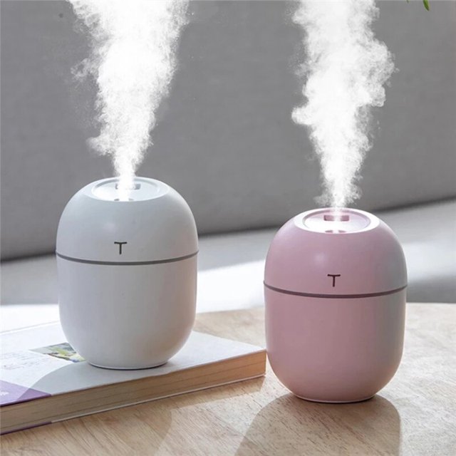 220ML Air Humidifier Mini Ultrasonic USB Essential Oil Diffuser Car Purifier Aroma Anion Mist Maker for Home Car with LED LightChinaWhite He Qiyong unisex