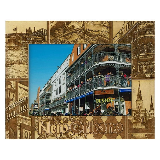 New Orleans Louisiana Laser Engraved Wood Picture Frame (4 x 6