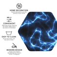 thumbnail image 4 of Kll Hexagon Drink Coasters Set Of 4,Pu Leather Absorbent Coasters Set Decorative Coffee Cup Coasters Housewarming Gift For Home Decor-Blue Lightning, 4 of 9