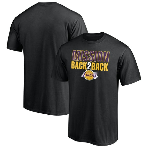Los Angeles Lakers Fanatics Branded Mission Back 2 Back T Shirt Black Walmart Com Walmart Com