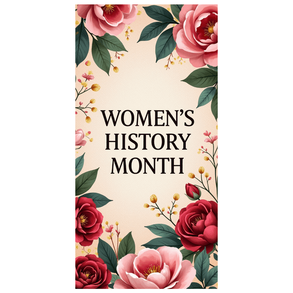 LUUFILx Women's History Month Floral Banner Photography Props Party Supplies Backdrop Background Decorations Event Celebration Wall Decor