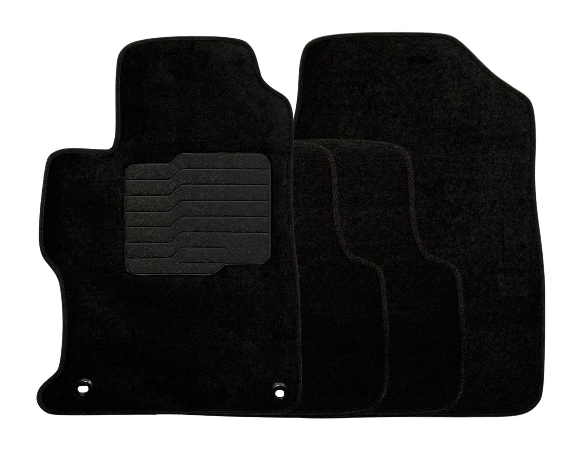Carpet Floor Mats for 2012 to 2015 Honda Civic with Anti Slip Heel Pad and Safety Locks - Front and Rear - Black - ecoMats