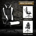 thumbnail image 2 of Gaming Chair, Office Chair High Back Computer Chair Leather Desk Chair Racing Executive Ergonomic Adjustable Swivel Task Chair with Headrest and Lumbar Support, White, 2 of 7