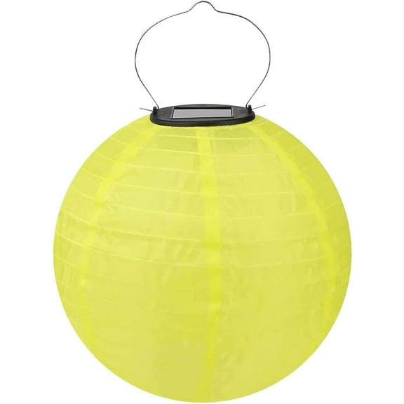 MOQIN 12-Inch Waterproof Solar-Powered Lanterns - Outdoor/ Indoor Hanging Solar Lanterns Chinese Traditional Nylon Hanging Lanterns LED Garden Decorative Light