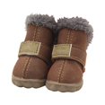 thumbnail image 2 of sweethay 4pcs zapatos para mascotas botas de nieve impermeables cuero de la PU calzado de invierno para mascotas Ropa para mascotas marrón tipo 4, 2 of 6