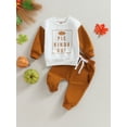 thumbnail image 2 of Infant Baby Boys Pants Set Thanksgiving Day Shirt and Drawstring Pants Outfits, 2 of 7