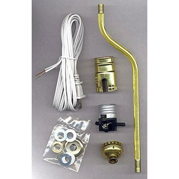 National Artcraft Lamp Making Kit Includes Socket, Cord And Hardware And An 14" Offset Figurine Pipe For Adding a 10-11" Figurine