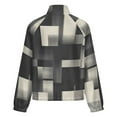 thumbnail image 6 of Jackets for Women Winter Coat Jackets Flannel Stand Collar Jacket(Abstract Geometric Grayscale Pattern,Size:S-4XL), 6 of 7