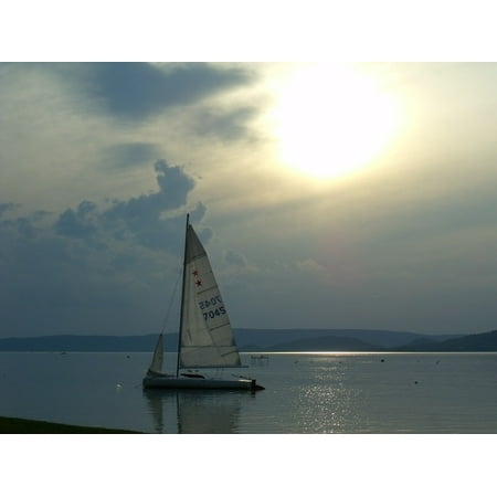 Canvas Print Lake Balaton Sailing Sunset Stretched Canvas 10 x
