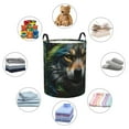 thumbnail image 4 of Susaid Realistic Style Colorful Wolf Print Waterproof Oxford Cloth Storage Circular Laundry Hamper BasketCapacity for Home-Medium, 4 of 6