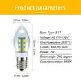 thumbnail image 4 of Ruiandsion E17 Candle LED Bulb, 2W 400LM 6000K Daylight White, 110-130V , for Chandelier, 2-Pack, 4 of 10