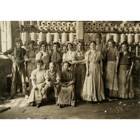 Textile Mill Workers 1908 Na Group Of Textile Mill Workers At The Indianapolis Cotton Mill In Indianapolis Indiana Photograph By Lewis Hine August 1908 Poster Print by Granger