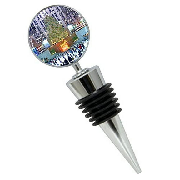 Rockefeller Center Tree Wine Bottle Stopper In Gift Box, Perfect For House Warming Gift